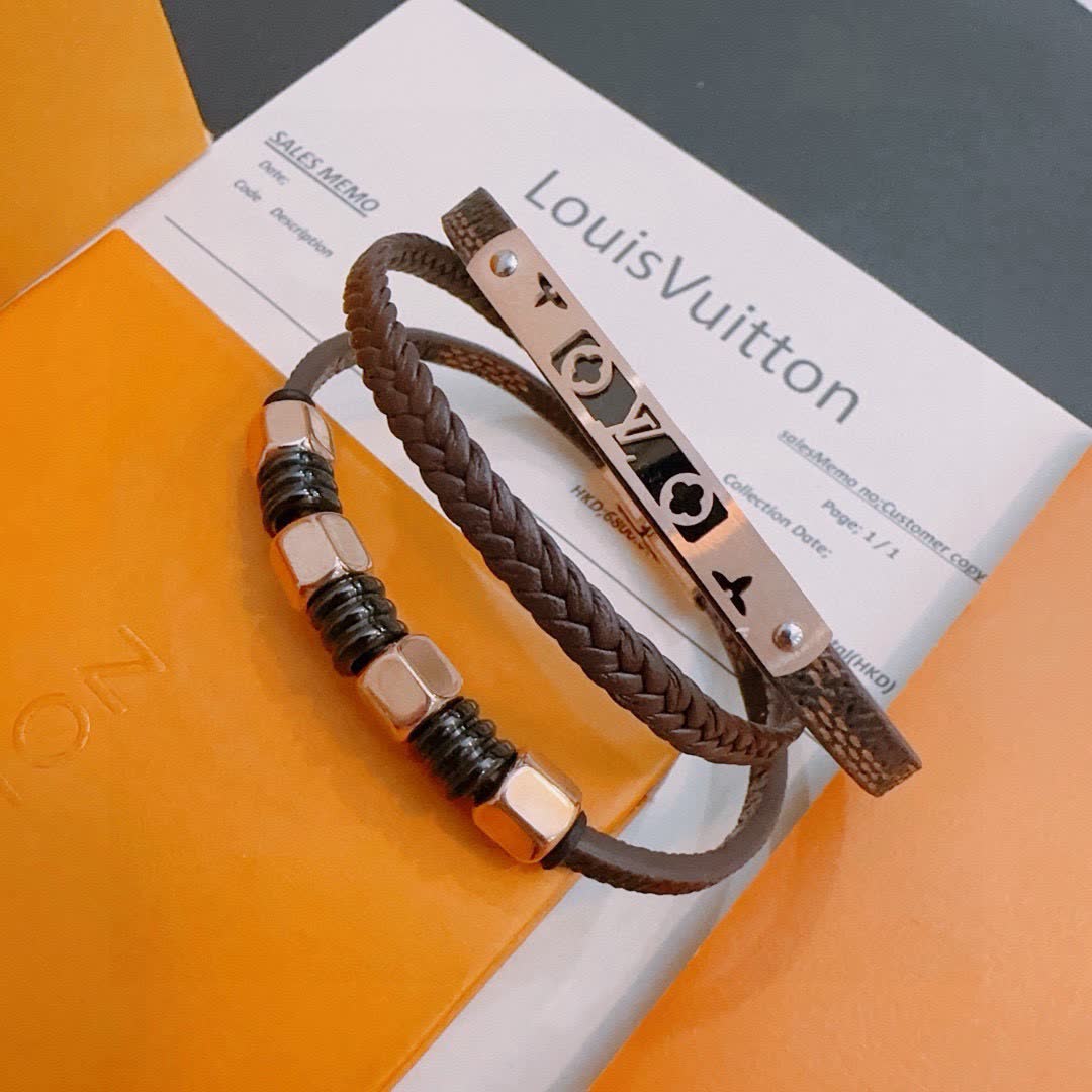 Louis Vuitton Brown Leather Bracelet Louis Vuitton Brown Leather Bracelet